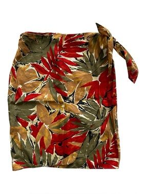 Vintage Tropical Floral Wrap Skirt by Rumours - Size M